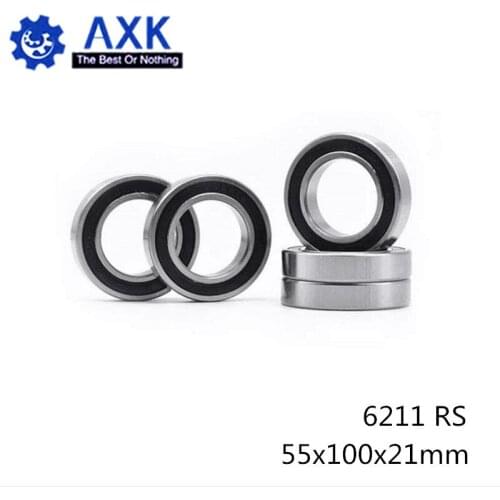 6211RS Bearing ABEC-3 (1 PCS) 55x100x21 mm Deep Groove 6211-2RS Ball Bearings 6211RZ 180211 RZ RS 6211 2RS EMQ Quality
