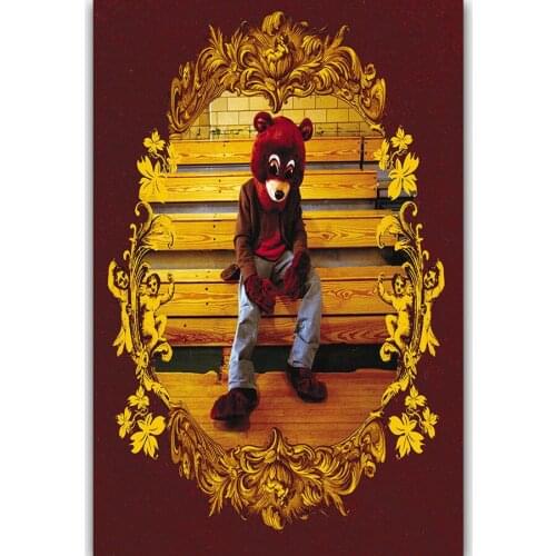 Kanye West Dropout Rap Hip Hop Album Music-Silk Art Poster Wall Sticker Decoration Gift