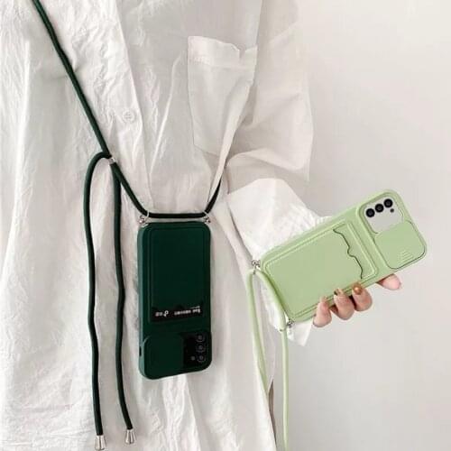 Camera Lens Wallet Card Crossbody Necklace Lanyard soft case For Samsung GalaxyA51 A71 A52 A72 A32 A22 A12 A10 A20S A30S A02 A11