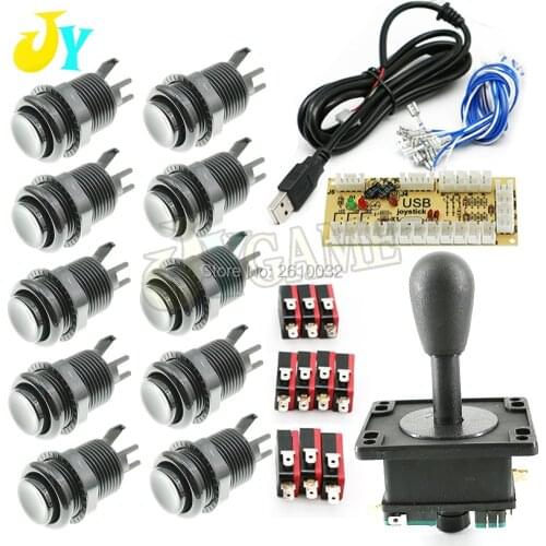 DIY Arcade Buttons and Joystick for Raspberry Pi /PC ,HAPP Style Arcade Controller Kit Including Zero Delay USB Encoder