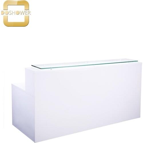 Doshower wood furniture of beauty salon equipment with reception table