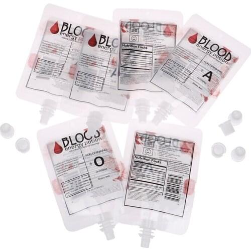 Halloween Cosplay Drink Container Bag Vampire Blood Pouch Props Zombie Beverage Drinks Bags Food Class PVC Water Bottle Decors