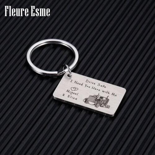 Exquisite Anti-lost Keychain Personalized Name Drive Safe Fathers Day Gifts Custom Keyring For Men Women Gift Key Chain Souvenir