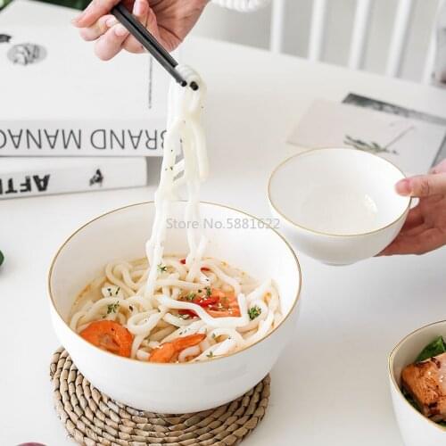 Phnom Penh Bowl Ceramic Rice Bowl Soup Bowl Noodle Bowl Fruit Salad Bowl Creative Nordic Net Red Tableware Home Korean