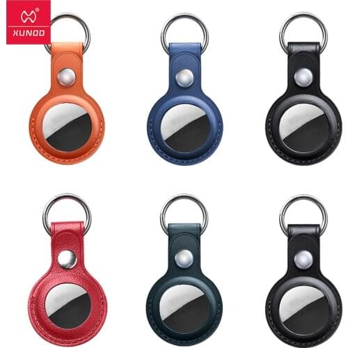 Leather Protective Case For Apple Airtag Case with Keychain Anti-Fall Leather Cover Key Ring For Apple Air Tag Anti-lost Device