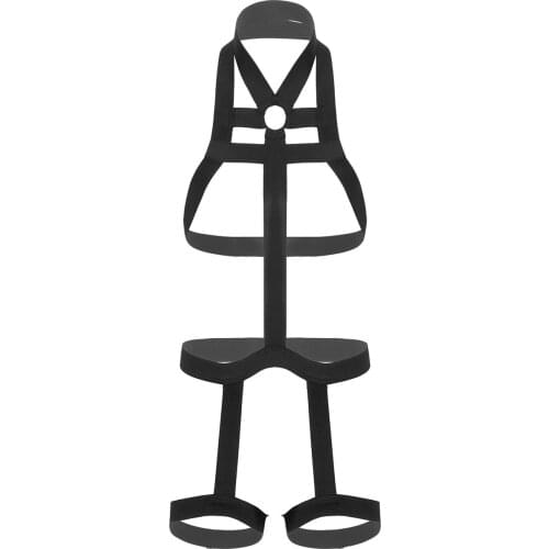 Hot Exotic Men Halter Neck Elastic Full Body Chest Harness Belt with Leg Garter Strap Crotchless Strap for Cosplay Club Costumes