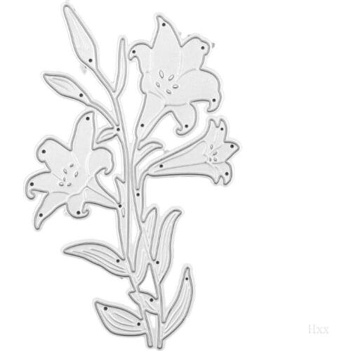 Lily Flower Metal Cutting Dies Stencil DIY Scrapbooking Album Stamp Paper Card Embossing Crafts Decor