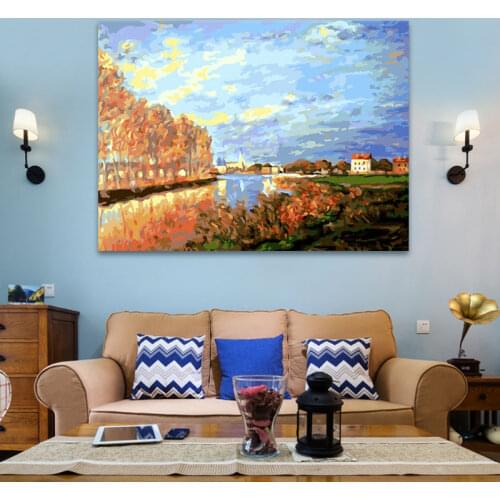 Coloring by numbers sence digital paint by numbers Vanilla sky diy digital painting home decor for living room