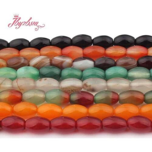 Natural Agates Oval Beads Loose Spacer Stone Beads For Jewelry Making Woman DIY Necklace Bracelet Earring Strand 15" 8x12mm