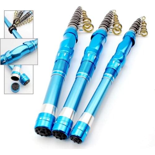 NEW Promotion! blue Carbon Fiber Telescopic Fishing Rod 1.5M 1.8m 2.1M Spinning Rod Ultra-short super hard Fishing Travel Rod