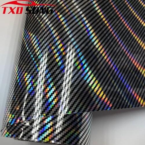 New Arrival 50cmx200/300CM 2D Laser Carbon Vinyl Automotive Wrap Film DIY Easy to Install No Mess Self Adhesive with Air Bubbles