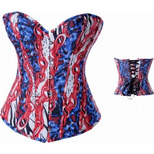 New Fashion Of Sexy Blood Chain Denim Corset 3S3004 Steampunk Corset Body Slimming Corset