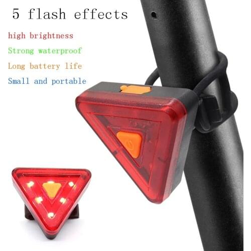 New Bike Light Waterproof Rear Tail Light LED USB Rechargeable Mountain Bike Cycling Light Triangle Safety Warning Light Hot