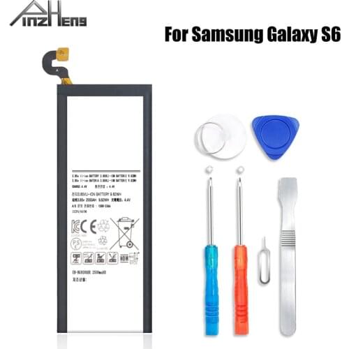 PINZHENG EB-BG920ABE Battery For Samsung Galaxy S6 Battery G920 G920F G920i G9200 G9208 G9209 Replacement Batteries With Tools