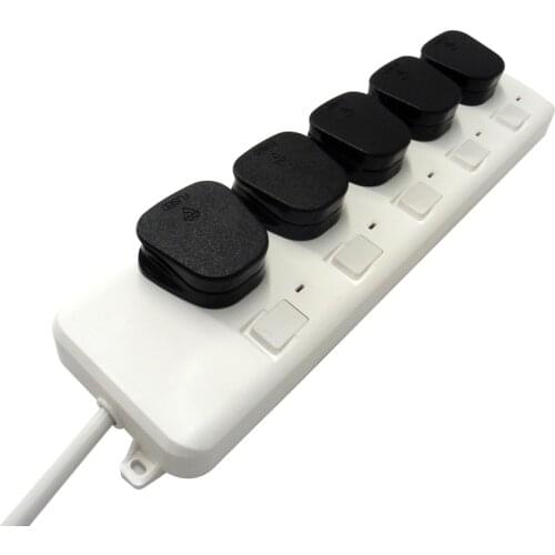 Universal to UK US AU EU Plug socket 1.5M Wiring board power bank socket Single control switch 10/16A 2500W UK Wide distance