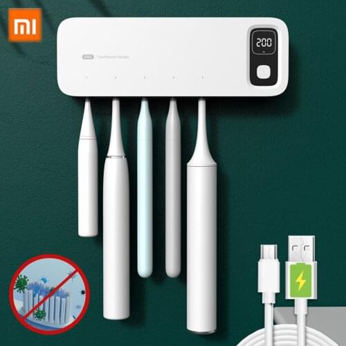 Xiaomi UV Toothbrush Sterilizer 2000mAh Rechargeable Drying Wall-mounted Tooth Brush Holder with LED Display