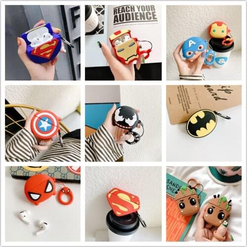 Disney Marvel Spiderman Iron Man Groot for IPhone Bluetooth Airpods1/2/3 Pro Protective Cover Suitable Wireless Headset Cover