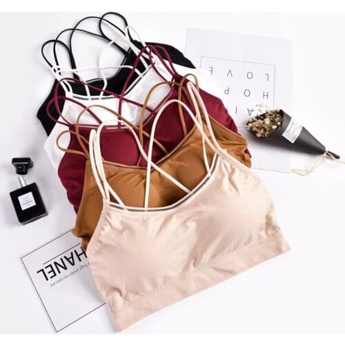 Women Push Up Bras Summer Padded Tube Tops Ice Silk Beauty Back Bras Underwear Crop Top