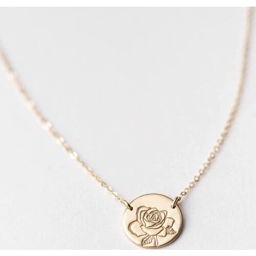 Flora Collection Two Hole Disc Necklace Women Jewelry Gift 15mm, 18inch