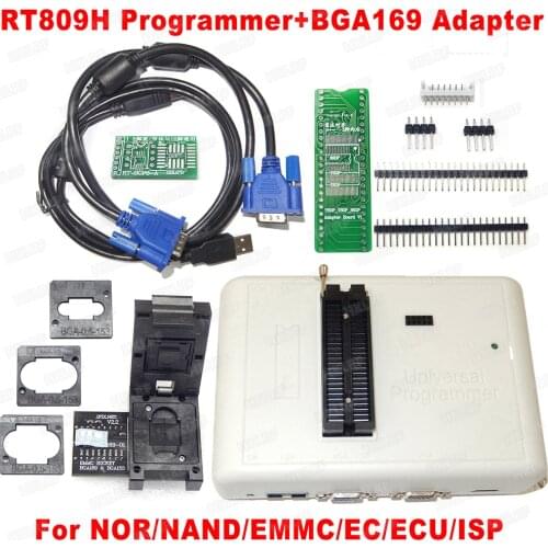 100% Original RT809H Universal Programmer +BGA169/153 Adapter With 3 Frames EMMC-Nand FLASH USB Programmer Free shipping
