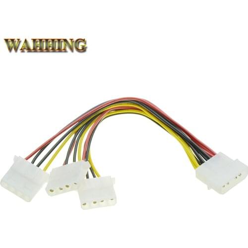 2 4 Pin Molex Male to 3 port Molex IDE Female Power Supply Splitter Adapter Cable Computer 4Pin IDE Power Cables HY1578