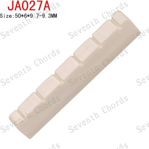 2 Pcs Lvory-White Plastic 6 String Slotted Nuts for Classic Guitar - 50*6*9.7-9.3mm - JA027A
