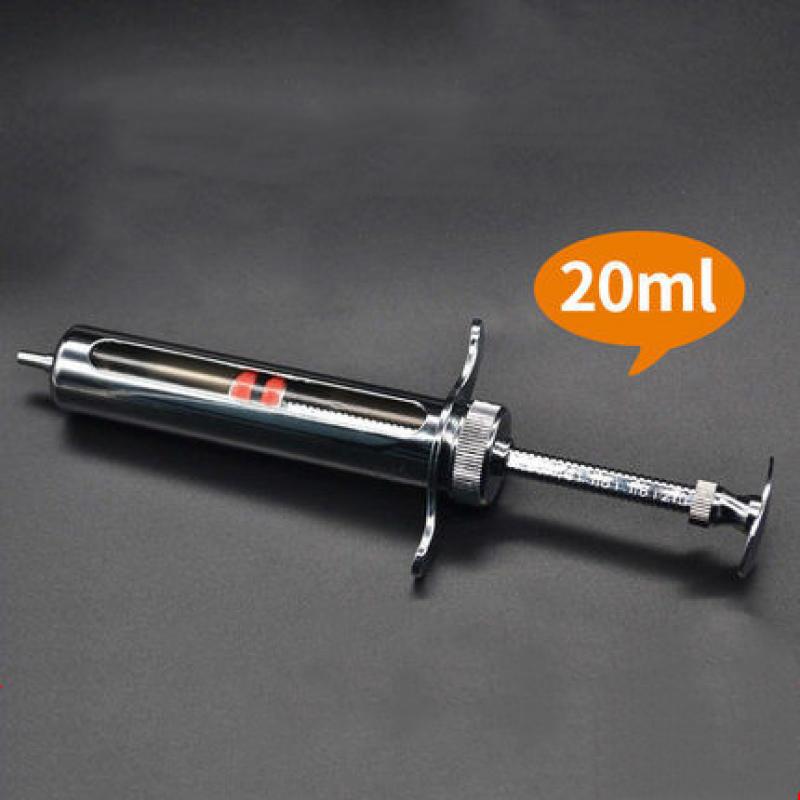 20ml stainless steel metal syringe enema sampler, with ink, chemicals, enema syringe