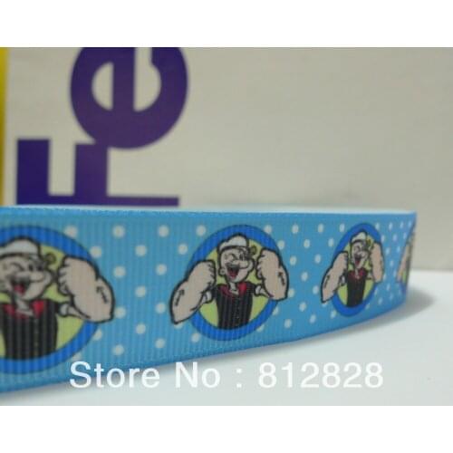 25 Yards 7/8'' 22mm Sublimation Printing Popeye The Sailor Grosgrain Ribbon Wholesale
