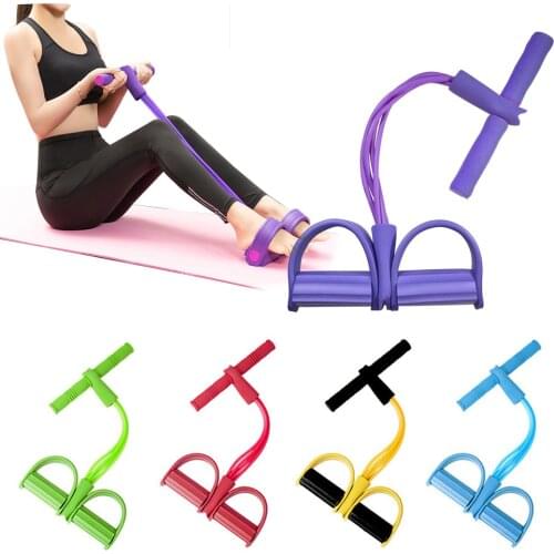 4 Tube Fitness Gum Resistance Bands Latex Pedal Exerciser Sit-up Pull Rope Gifts Elastic Bands Yoga Equipment Pilates Workout