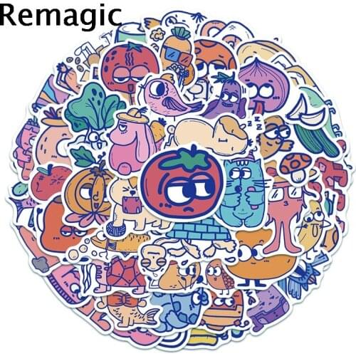 50pcs Funny Kid DOODLE Cartoon Cartoon Animation Sticker ForComputer Motorcycle Skateboard Guitar Toy Game Machine Children Gift