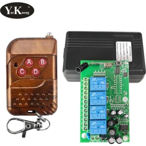 85V-260V 4CH Way wireless lamp/power switch RF wireless remote control system push button transmitter&receiver M4/L4/T4 adjust