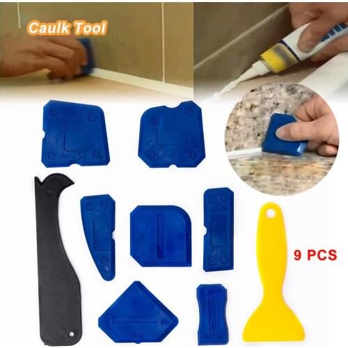 9pcs Door Silicone Sealant Spreader Spatula Scraper Cement Caulk Removal Tool Kit Window Caulking Finishing Sealant Grout
