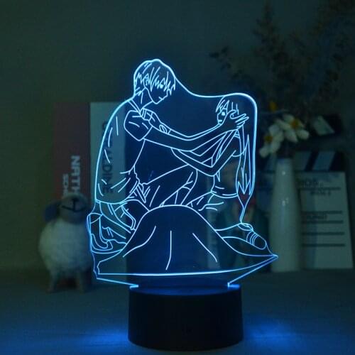 Anime Led Night Light Fruits Basket for Bedroom Decor Colorful 3d Acrylic Nightlight Lamp Honda Tohru souma kyo LED Desk Light