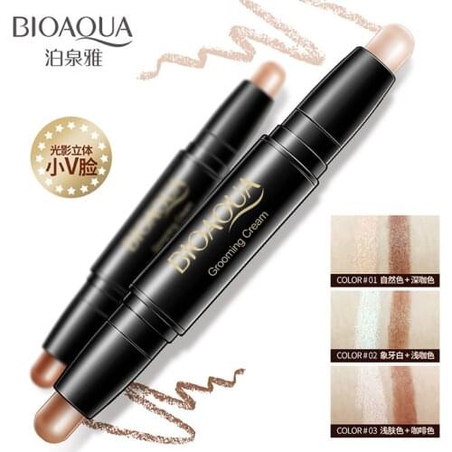 Bioaqua High-gloss Shadow Double-headed Concealer Brighten The Contour Long-lasting Makeup Three-dimensional Contouring Stick