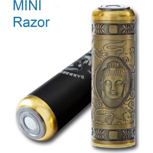 New portable powerful Razor rechargeable, car travel mini USB electric Razor, waterproof retro embossed Shaving Razor men gift