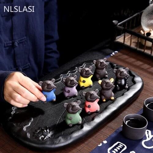 Chinese style Handmade Little monk Tea Pet purple sand buddha Monk Tea tray decor accessories tea set Decoration