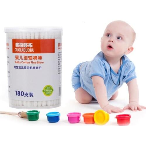 Double Head Baby Cotton Swab Makeup Cotton Swabs Tip for Medical Wood Sticks Nose Ears Cleaning Care Tools Safety