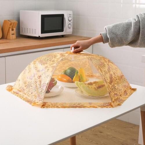Food Covers Umbrella Style Lace Design Insect Proof Encrypted Mesh Plate Tents Food Cover for Outdoor