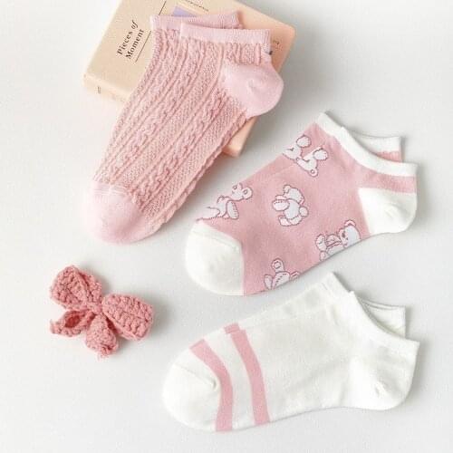 Lolita Kawaii Cute Short Socks Japanese Style Cartoon Print Low Cut Ankle Socks Spring Summer Harajuku Streetwear Womens Socks