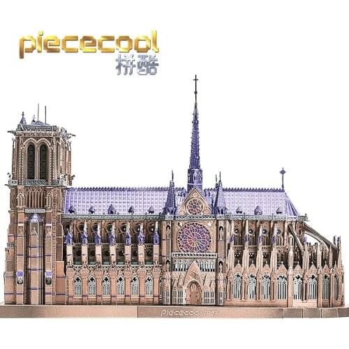 Piececool 3D Metal Puzzle NOTRE DAME CATHEDRAL PARIS building Model kits DIY Laser Cut Assemble Jigsaw Toy GIFT For Audit kids