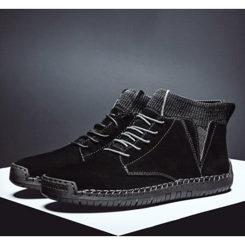 Tenis De Bota Para Hombre Mens Casual Wear Coturno Boots Desert Men Sport Botas Mens Shoes Loafers Boot Leather Brown