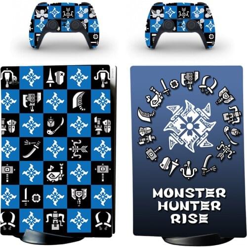 Monster Hunter Rise PS5 Digital Edition Skin Sticker Decal Cover for PlayStation 5 Console and 2 Controllers PS5 Skin Sticker