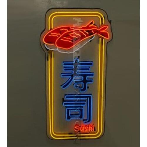 Neon Sign For Sushi Chinese word Glass Tube fish Commercial shop Lamp bud light neon sign coors light neon sign neon light wall