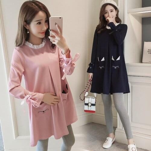 2021 Autumn and Winter New Fashion Maternity clothes thickened with velvet dresses pregnancy clothes for Pregnant Women dress