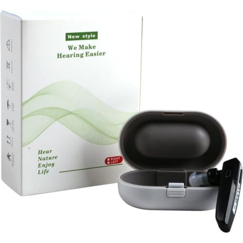 Hearing Aid Rechargeable Earphone Style Behind Ear Adjustable Sound Amplifier USB Charger Hearing Aids for The Elderly