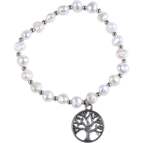 Baroque Shape Freshwater Pearl Charm bracelet