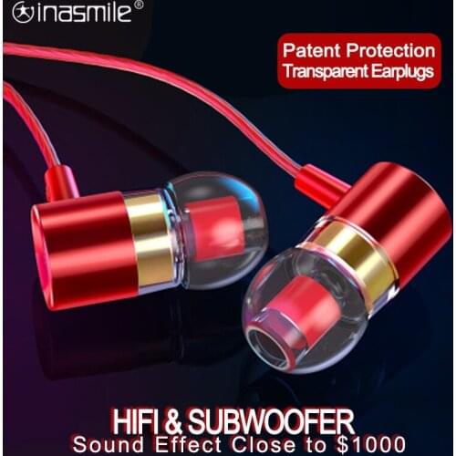 Stereo Bass Wired Earphone 3.5MM Metal In-ear Earphones with Microphone Gaming Hifi Headset for Phone Xiaomi Samsung Huawei