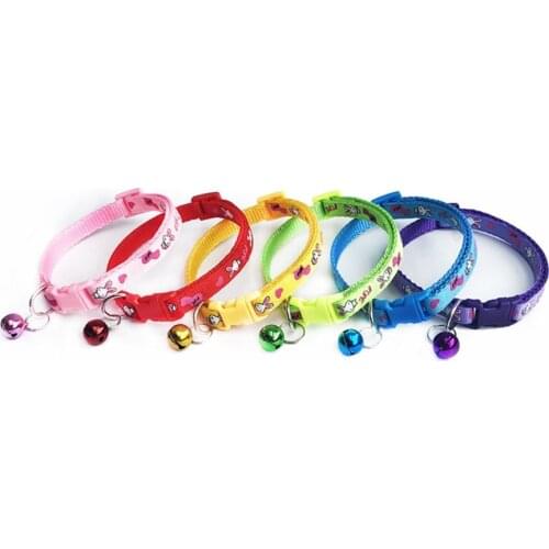 10pcs adjustable cat collar dog accessories pet dog rabbit sticker small bell dog chain pet supplies multi-color options