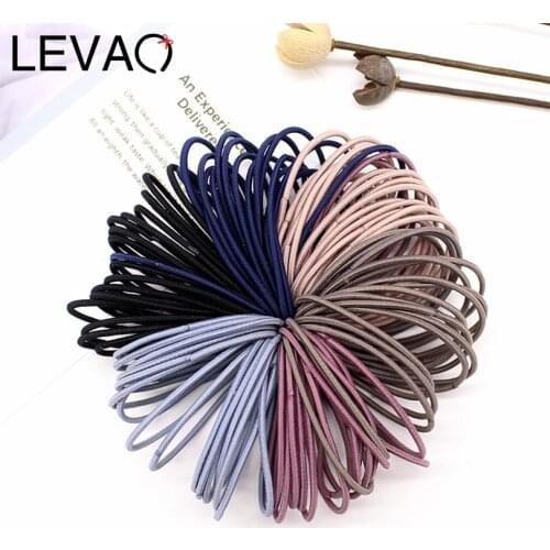 LEVAO 50pcs/lot 5CM Hair Accessories Women Rubber Bands Scrunchy Elastic Hair Bands Girls Headband Decorations Ties Gum for Hair