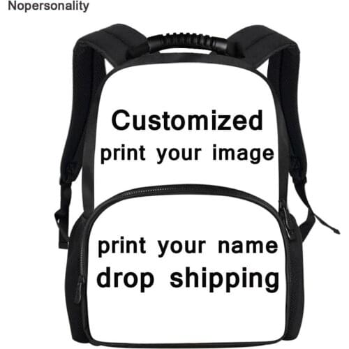 Nopersonality Custom Your Image Backpack for School Kids Cool Boys Men Travel Bagpacks 3d Children Kids Bookbags Custom